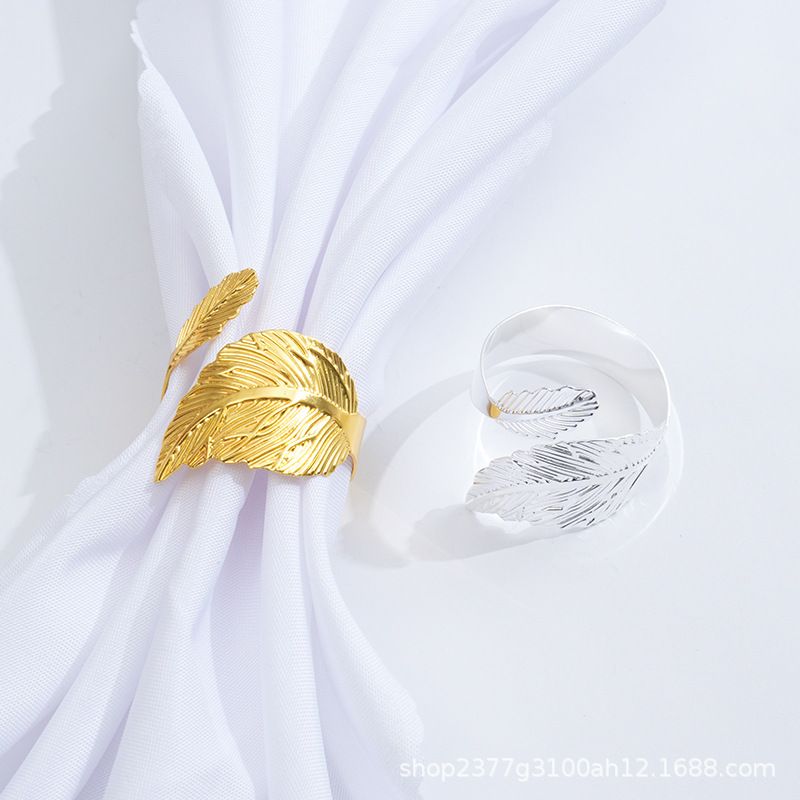 2pc Gold Leaf Napkin Rings Set of Leaves Napkin Rings for Table Setting, Metal Leaf Napkin Holder Rings for Holiday Party