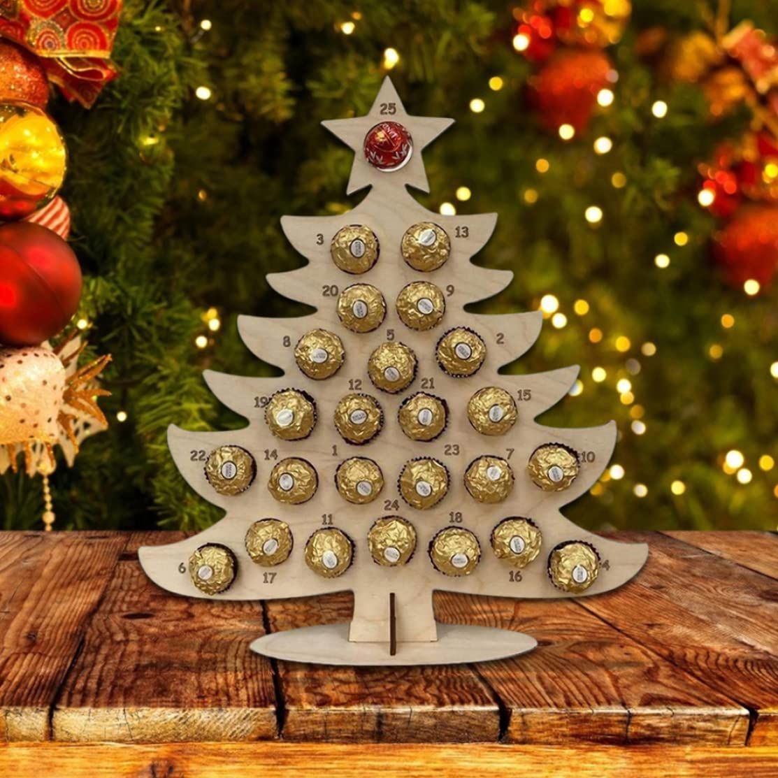 Calendar Christmas Party Chocolate Frame Decoration Wooden Advent Calendar Merry Xmas Decor Ornaments Party Decor Gifts