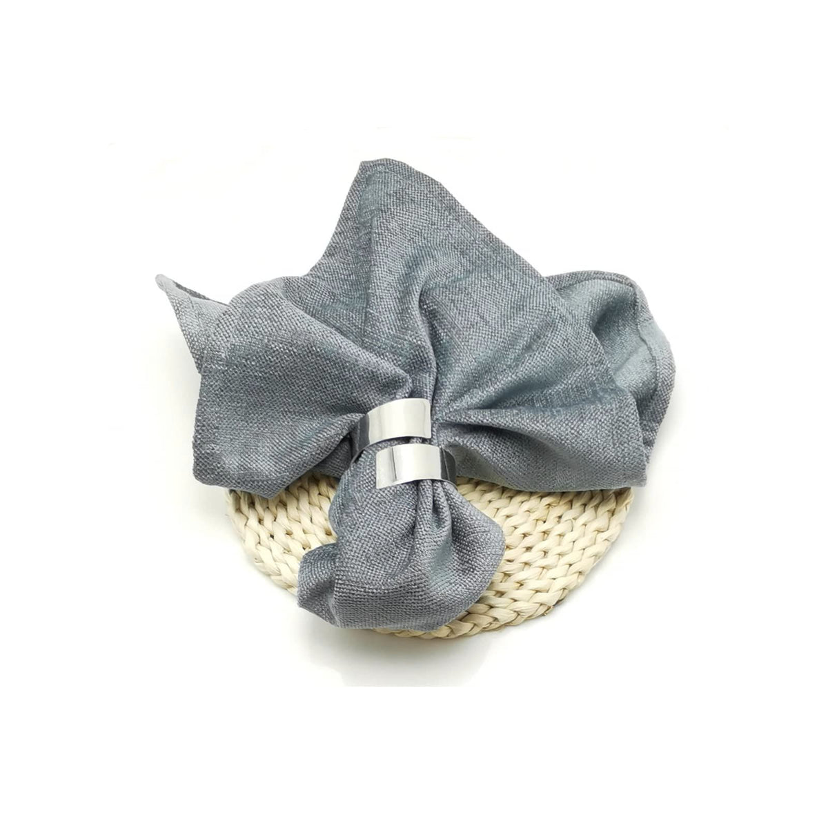 6pc Napkin Rings Set of  Metal Napkin Ring Holder for Thanksgiving, Christmas Dinner Table Setting, Wedding, Holiday Parties