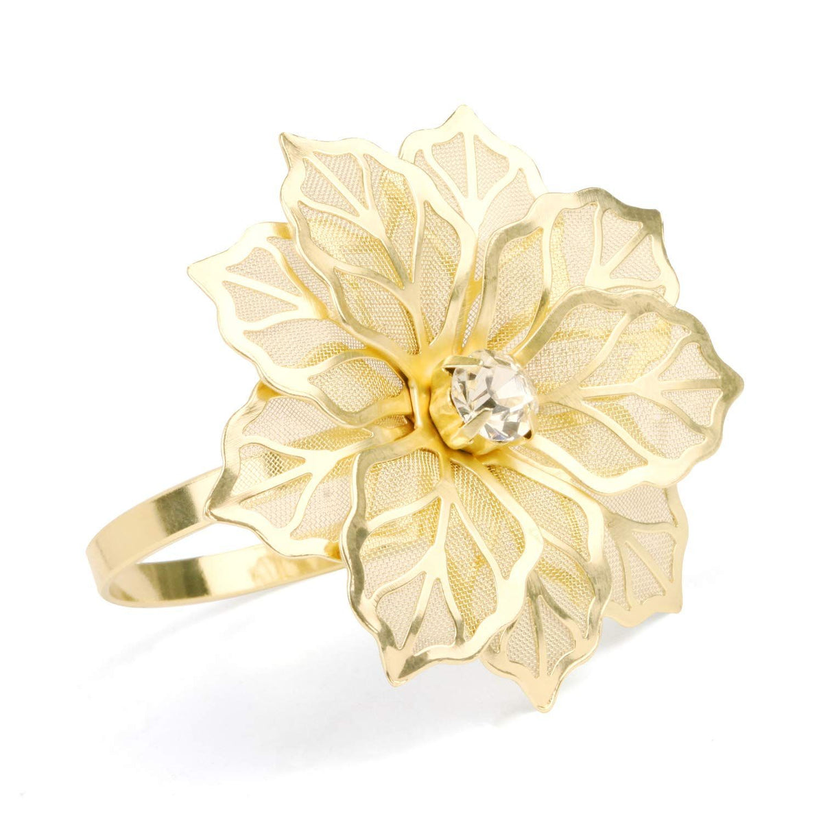 Alloy Napkin Rings with Napkin Ring Holders for Wedding Party Holiday Banquet Christmas Dinner Delicate Buckles Decor Favor