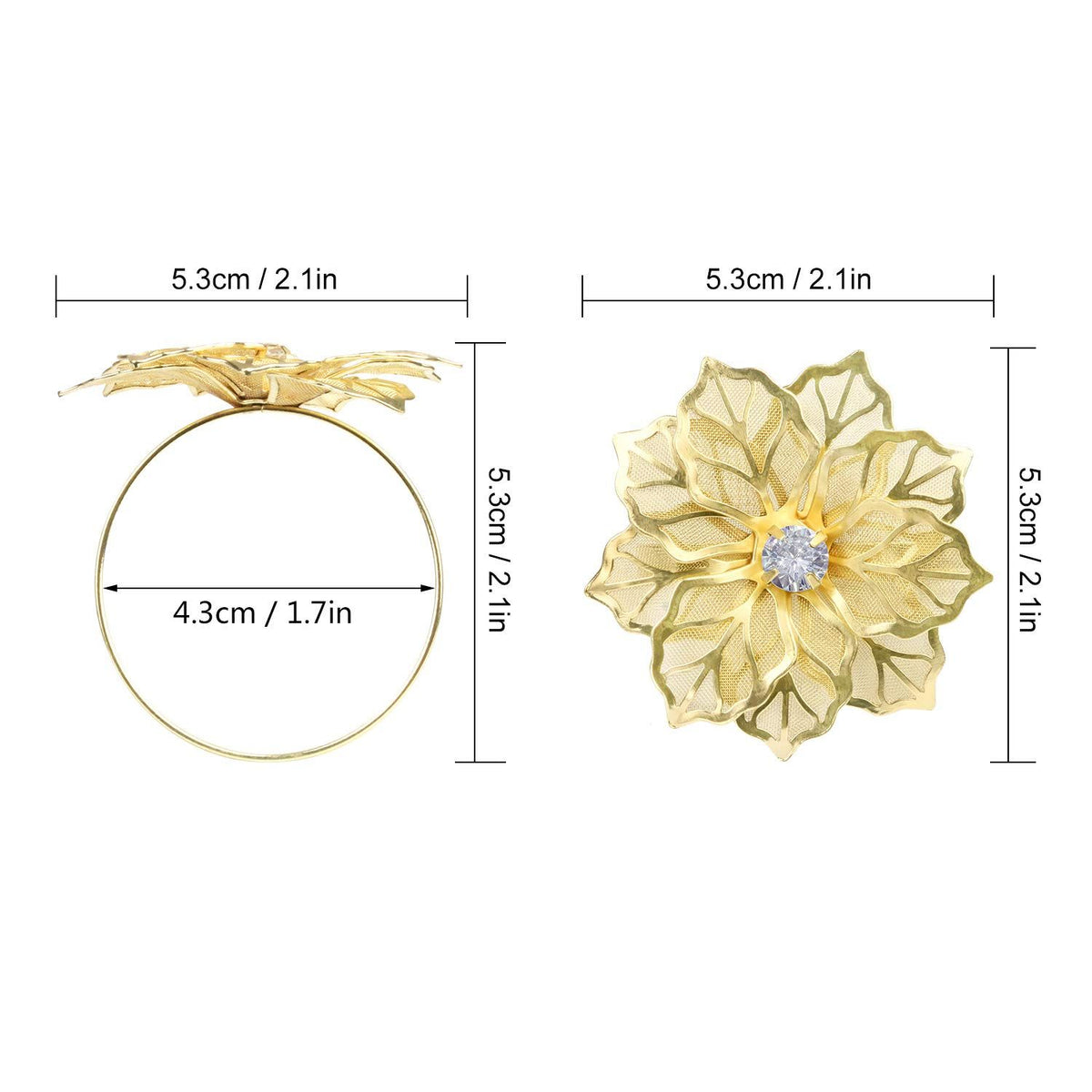 Alloy Napkin Rings with Napkin Ring Holders for Wedding Party Holiday Banquet Christmas Dinner Delicate Buckles Decor Favor