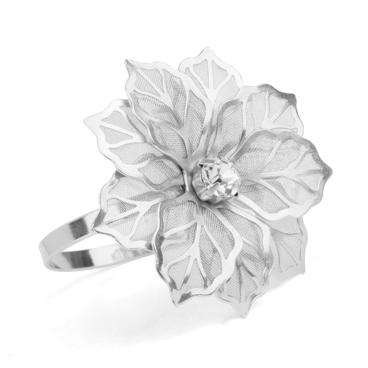 Napkin Rings Metal Floral Napkin Ring Holder Buckles Set for Wedding Dinner Holiday Banquet Table Plates Decoration