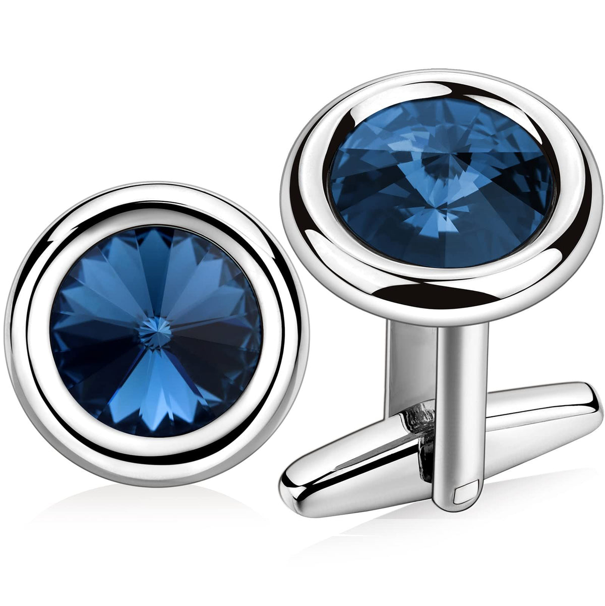 Cufflinks for Men with Crystal Cuff Links for Formal Business Wedding Shirts in Gift for Classic Tuxedo Shirt