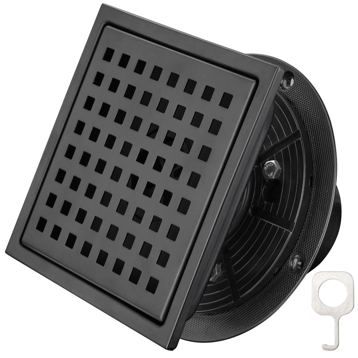 Square Floor Shower Drain, Lattice Square Perforated Pattern Easy Cleaning Removable Grate, Rustproof