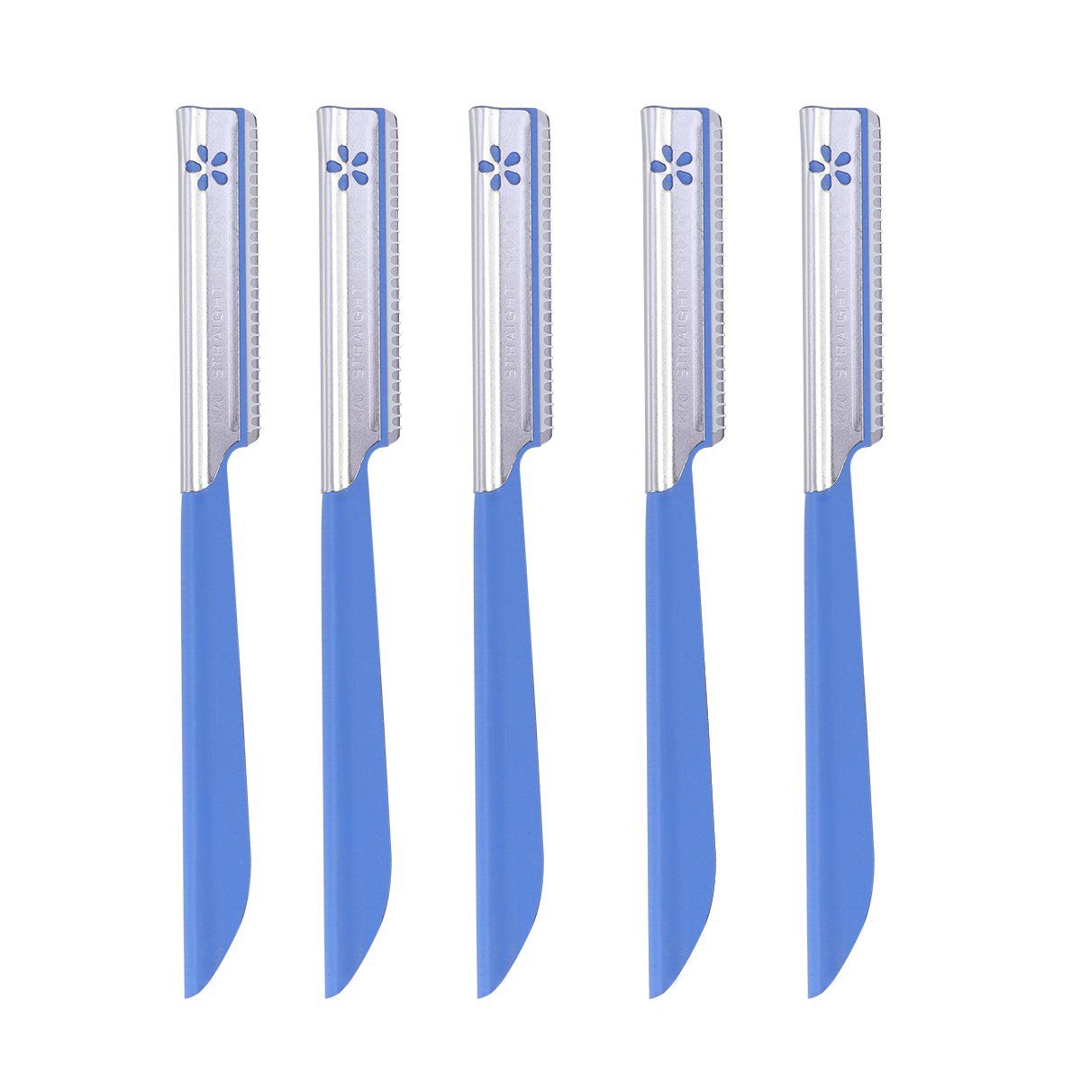 5pc Straight Edge Travel Razors For Bags Grooming Kit Blade Trimmer For Men After Black Color Dye Balm Oil Wash Replacement