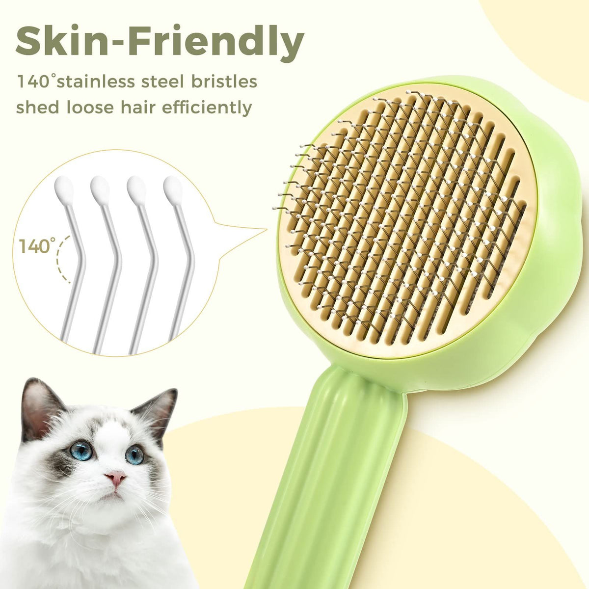 1PC Sunflower Pet Comb, Cat Comb, Pet Brush, Self Cleaning Needle Comb, Hair Remover, Remove Floating Hair, Prevent Tying