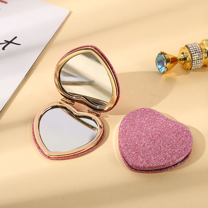 Compact Folding aped Magnifying Mirror Portable Travel Makeup Mirror for Purse Double Home Office Valentine's Day