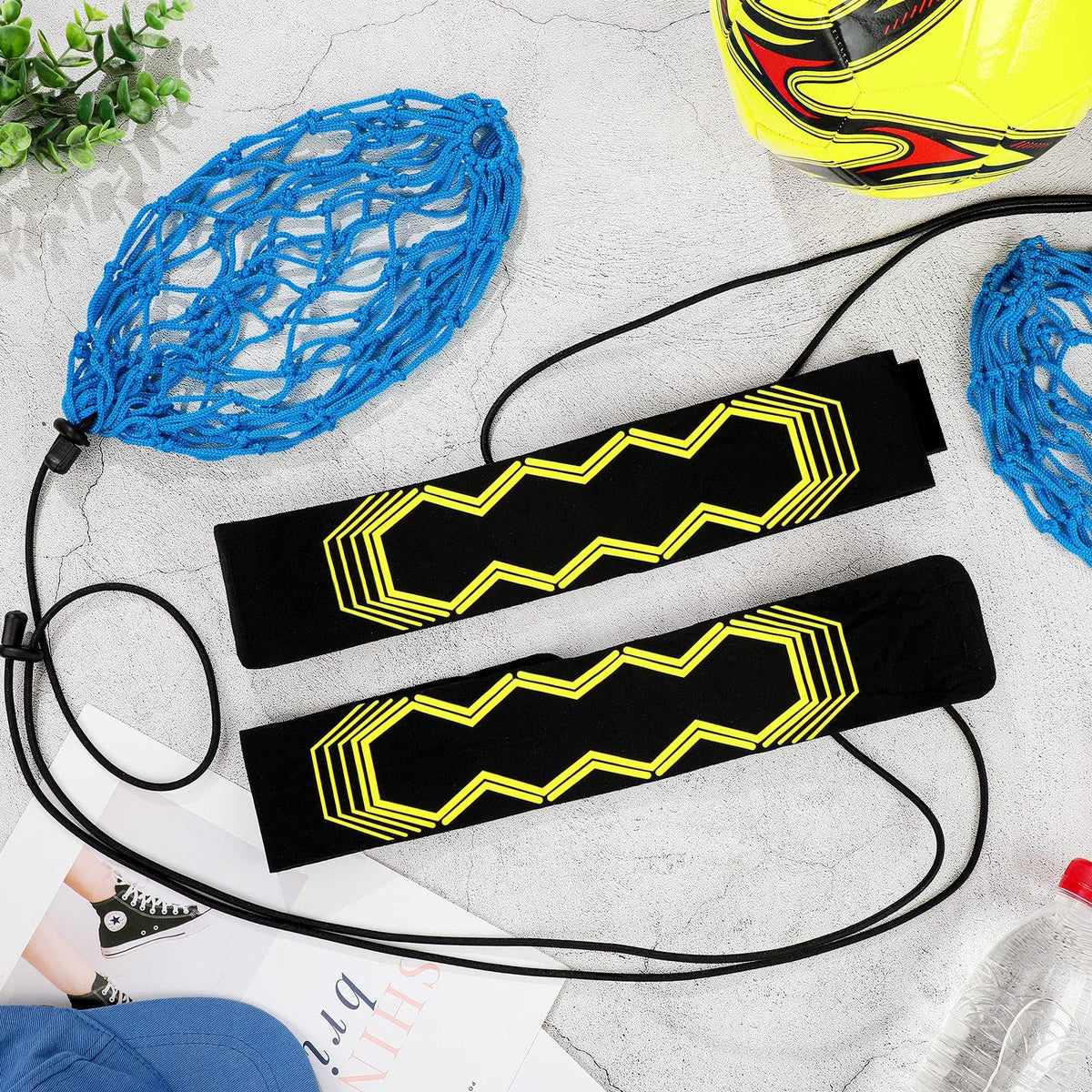 2 Pcs Soccer Kick Throw Trainer  for Kids Adults Solo Soccer Kick Practice Training Equipment Aid, Fits Ball Size 3, 4, 5