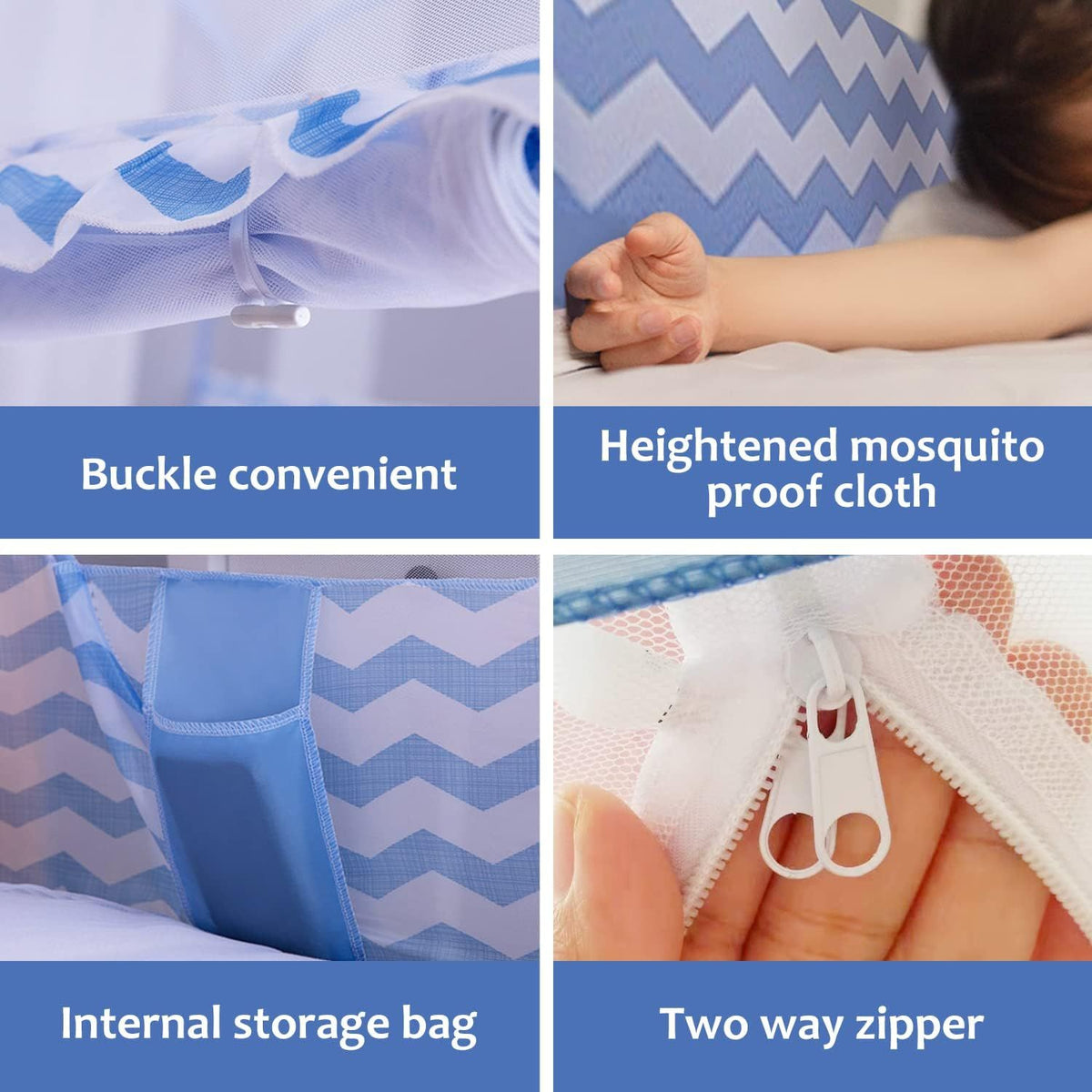 Pop UP Mosquito Net Tent Curtains,win Queen size Folding Design with Net Bottom for Baby Adults Trip Mosquito Netting
