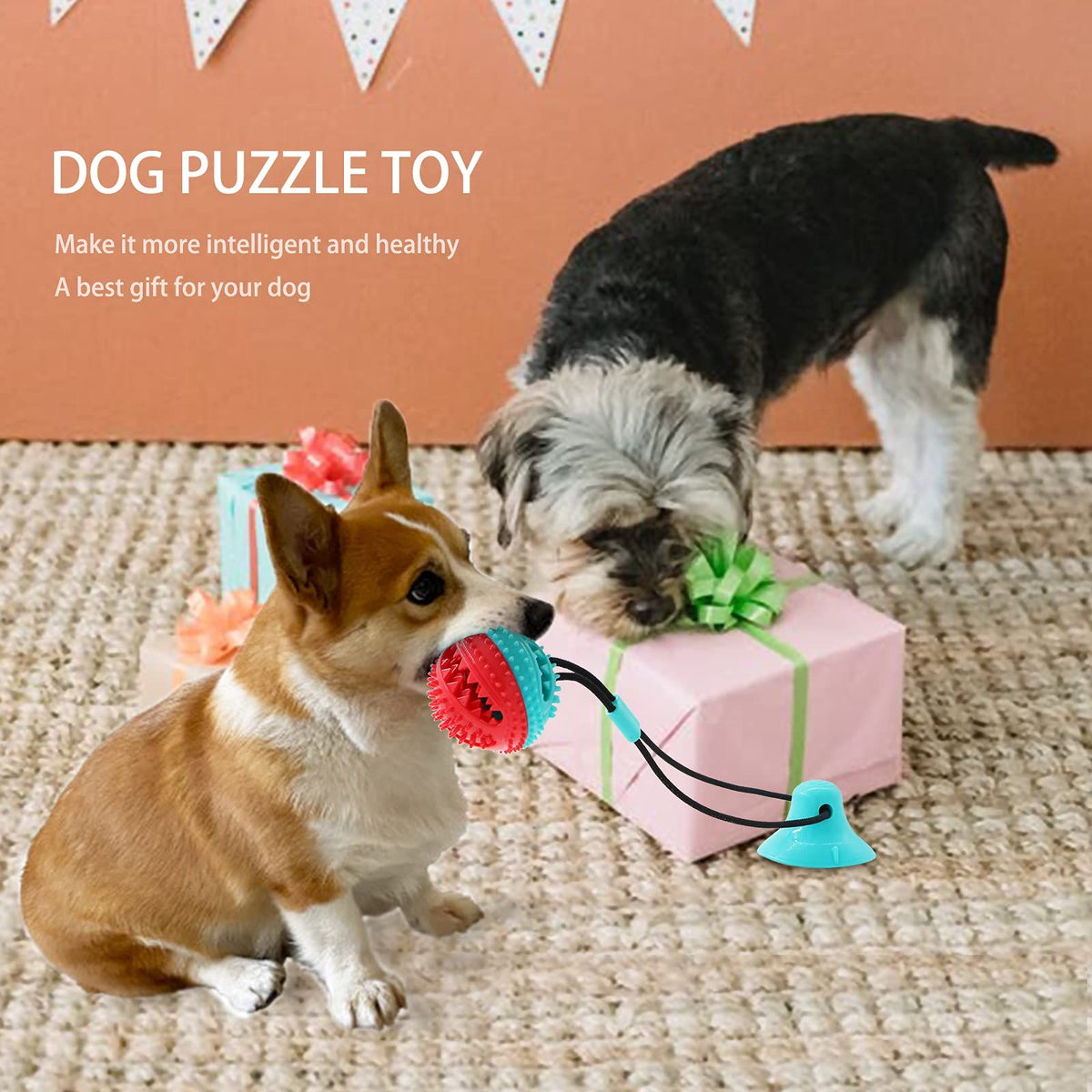 Dog Toys Dog Chew Toys for Aggressive chewers, Puppy Dog Training Treats Toys for Boredom Dog Puzzle Treat Food Dispensing