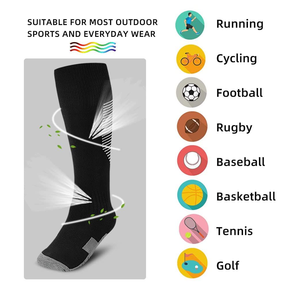 Kids Athletic Soccer Socks, Kids athletic socks made premium material Cotton Knee High Socks for Youth Boys Girls for Shoe