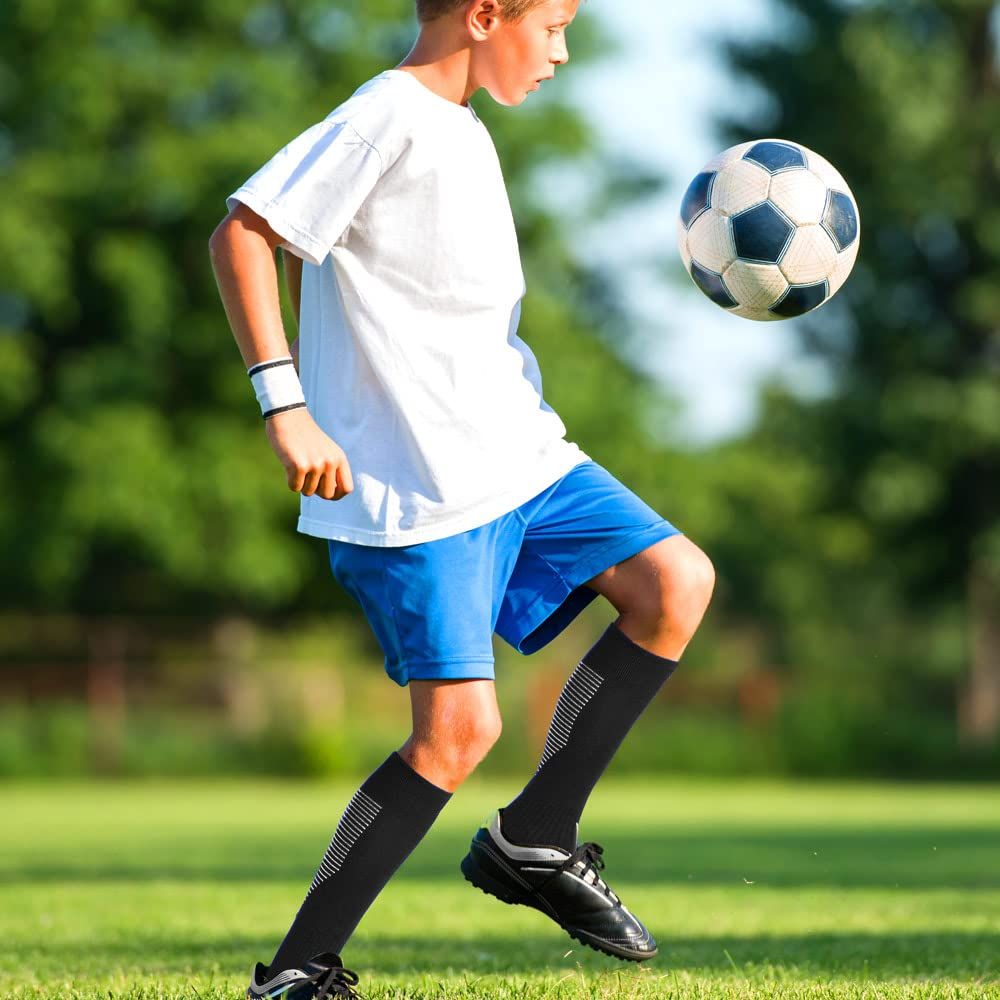 Kids Athletic Soccer Socks, Kids athletic socks made premium material Cotton Knee High Socks for Youth Boys Girls for Shoe
