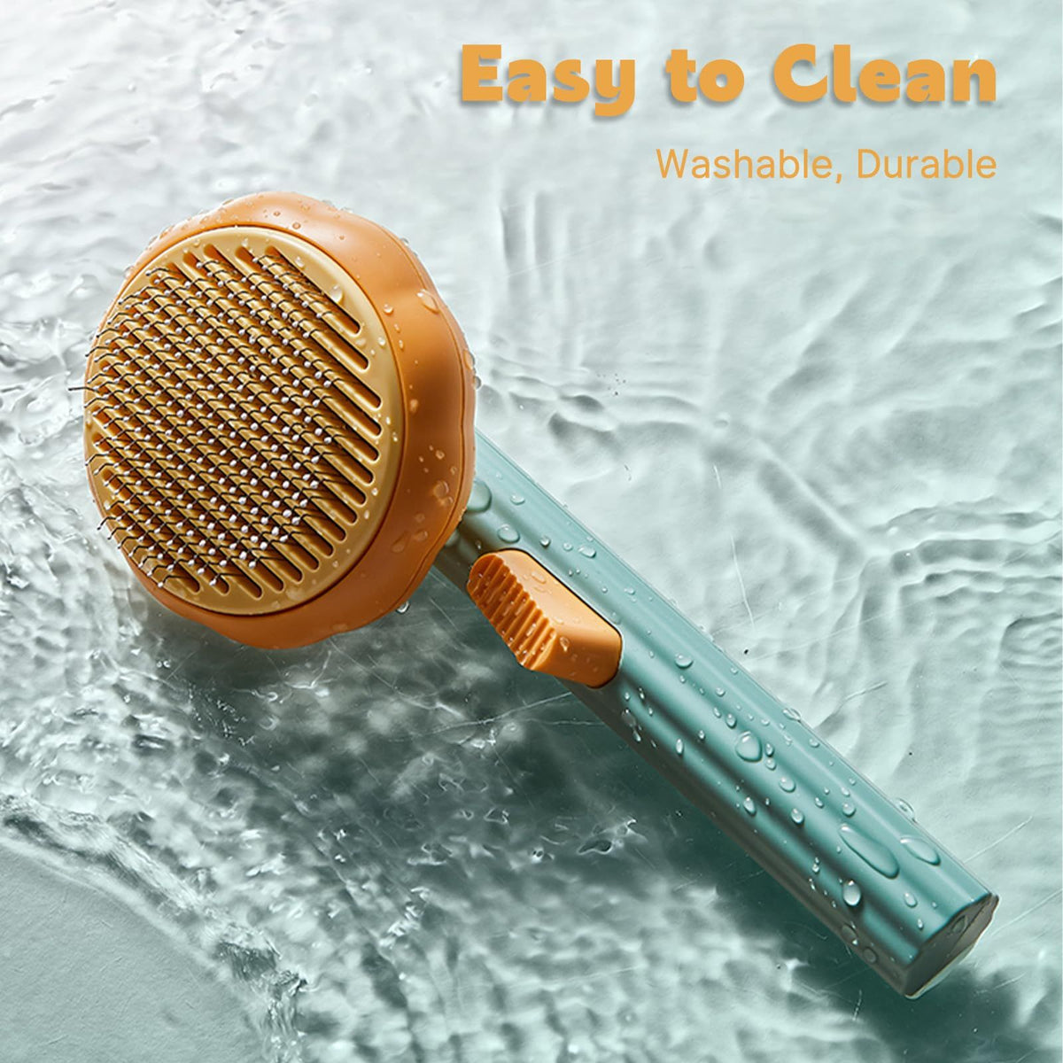Pumpkin Cat Dog Brush, Self Cleaning Cat Brush, Cat Hair Brush for Shedding, Pet Grooming Brush for Short and Long Haired