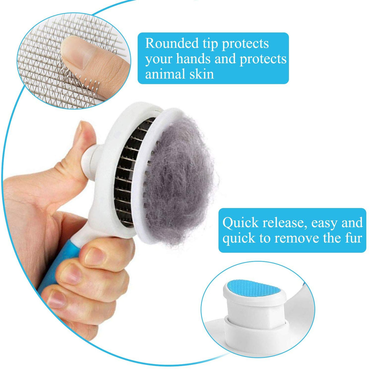 Cat Brush, Self Cleaning Brushes for Shedding and Grooming Removes Loose Undercoat,Mats Hair Grooming Brush for Cat