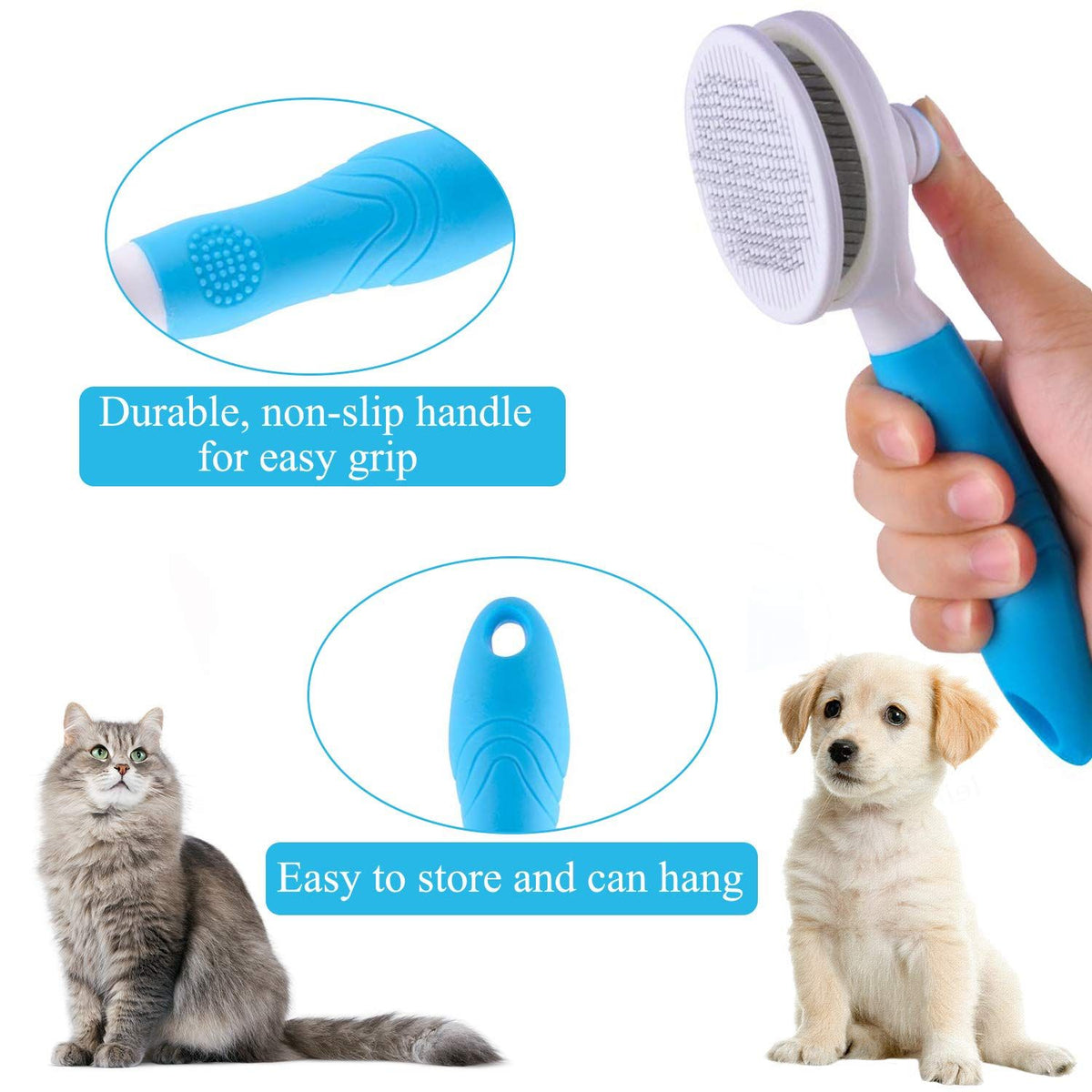 Cat Brush, Self Cleaning Brushes for Shedding and Grooming Removes Loose Undercoat,Mats Hair Grooming Brush for Cat