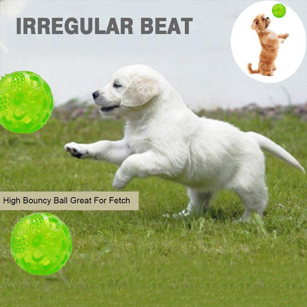3 PCS Dog Squeaky Ball, Pet Squeak Chew Bouncy Rubber Toy Balls for Small Large Dogs Indestructible Exercise Training Playing