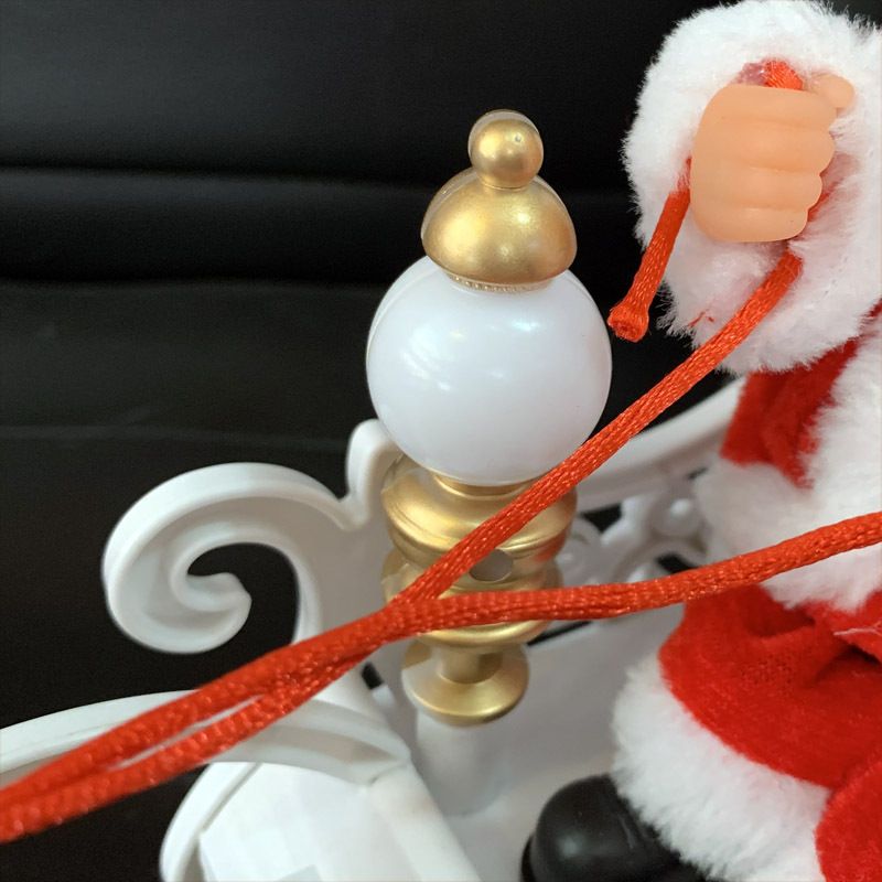 Electric Santa and Reindeer Sleigh Toy, Singing and Dancing with Jingle Bell Rock, Xmas Decor with Music and Lights, Fun Gift