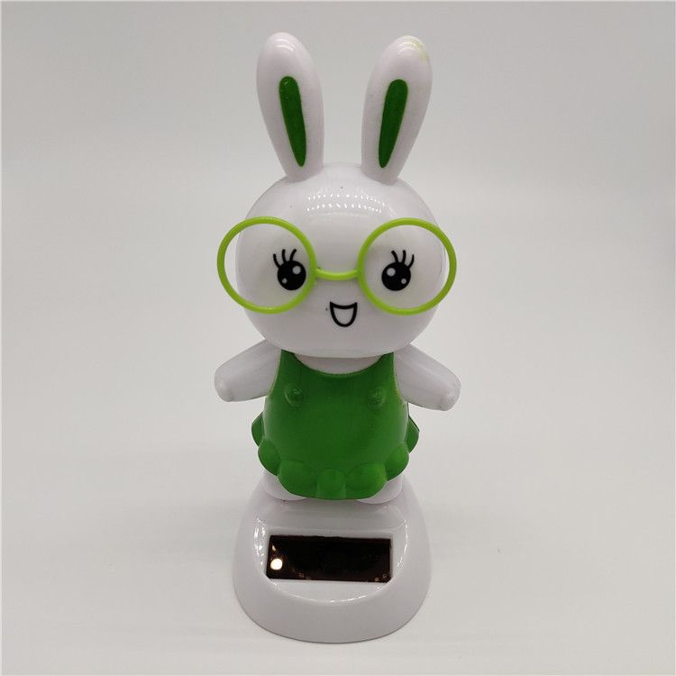 Cute Solar Power Dancing Toys, 2pcs Solar Powered Dancing Figures, Rabbit Doll Bobble Head Toy, Bunny Car Dashboard