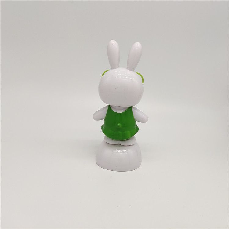 Cute Solar Power Dancing Toys, 2pcs Solar Powered Dancing Figures, Rabbit Doll Bobble Head Toy, Bunny Car Dashboard