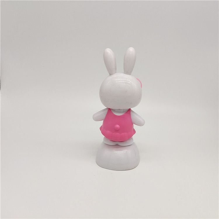Cute Solar Power Dancing Toys, 2pcs Solar Powered Dancing Figures, Rabbit Doll Bobble Head Toy, Bunny Car Dashboard