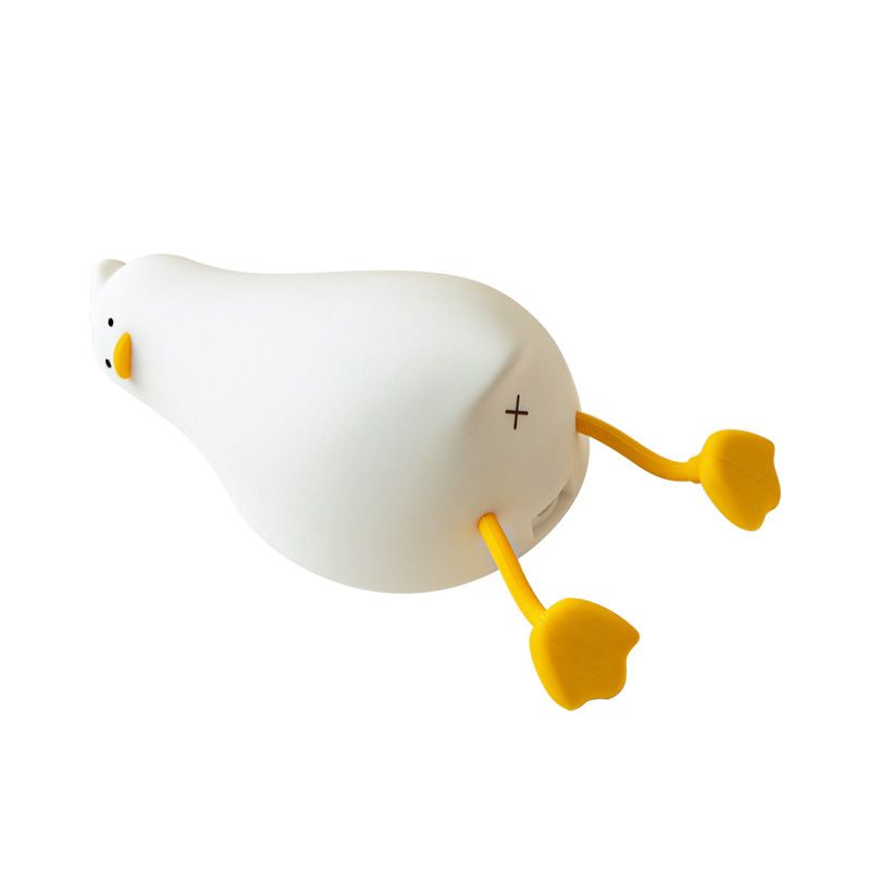 LED Lying Flat Duck Night Light, Cute Light Up Duck, Silicone Dimmable Nightlight, Rechargeable Bedside Touch Lamp