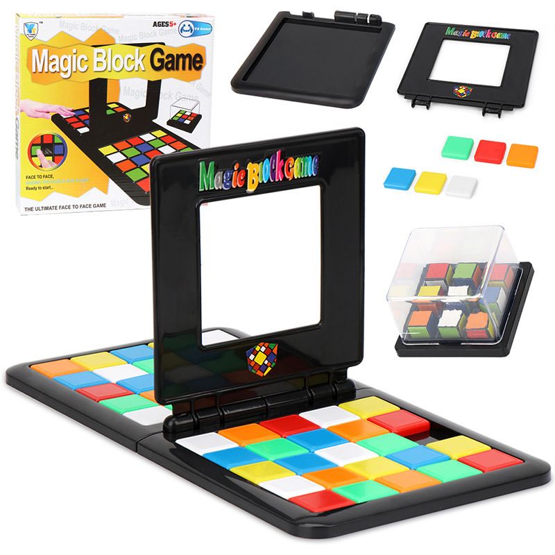 Block Game Shape Matching Intelligence Board Game for Family Game Nights Spin Rubiks Race Pack Travel Sized Game