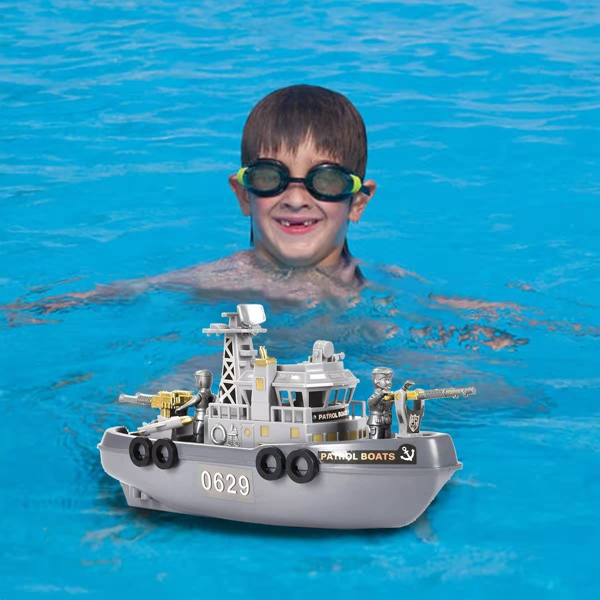 Toy Boat Bath Toys - Children’s Toy Boat， Big Warship Aircraft Carrier Toy in Bath tub, Gift for Kids Pool Toys