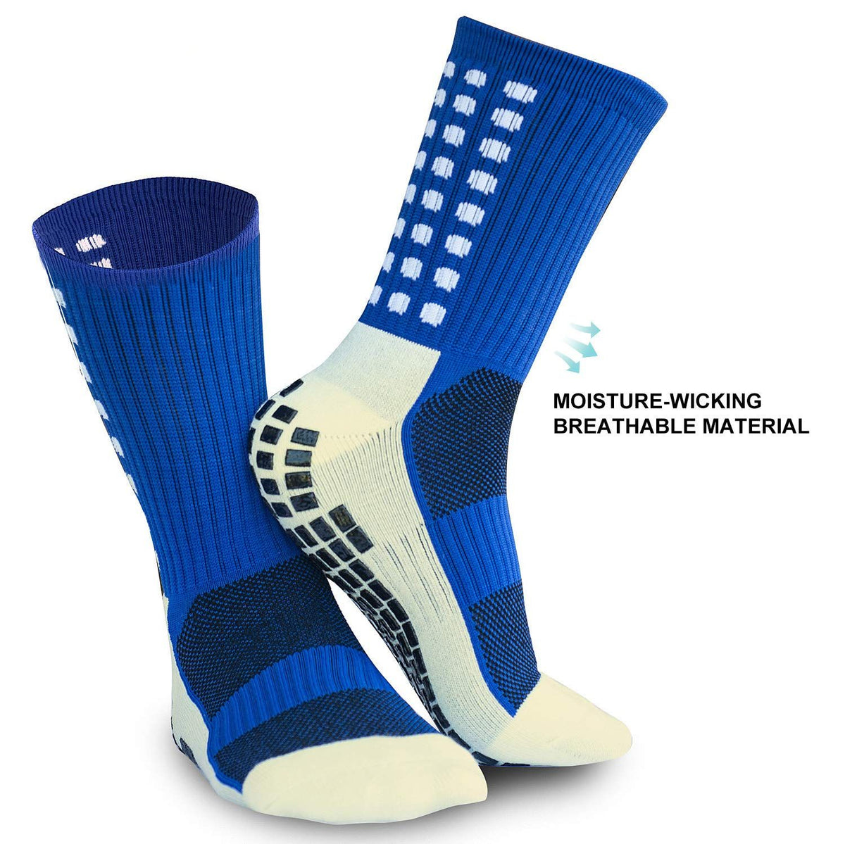 2 Pair Anti Slip Soccer/Football/Basketball/Hockey Yoga Sports Socks with Grips for Adults Shoe (2 Pair Anti Slip Ankle Socks)