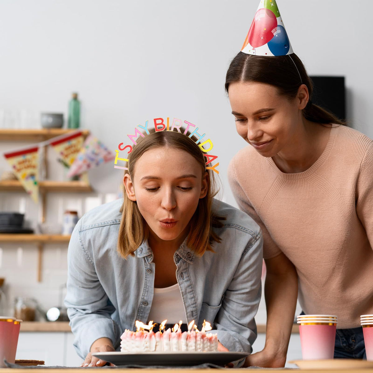 'It's My Birthday' Alloy Headband, One, Multicolor Happy Birthday Crown Rainbow It's My Birthday Alloy Headband Birthday Headpiece