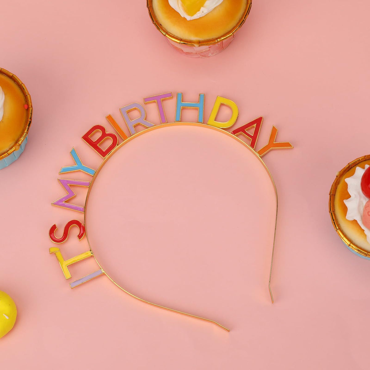'It's My Birthday' Alloy Headband, One, Multicolor Happy Birthday Crown Rainbow It's My Birthday Alloy Headband Birthday Headpiece
