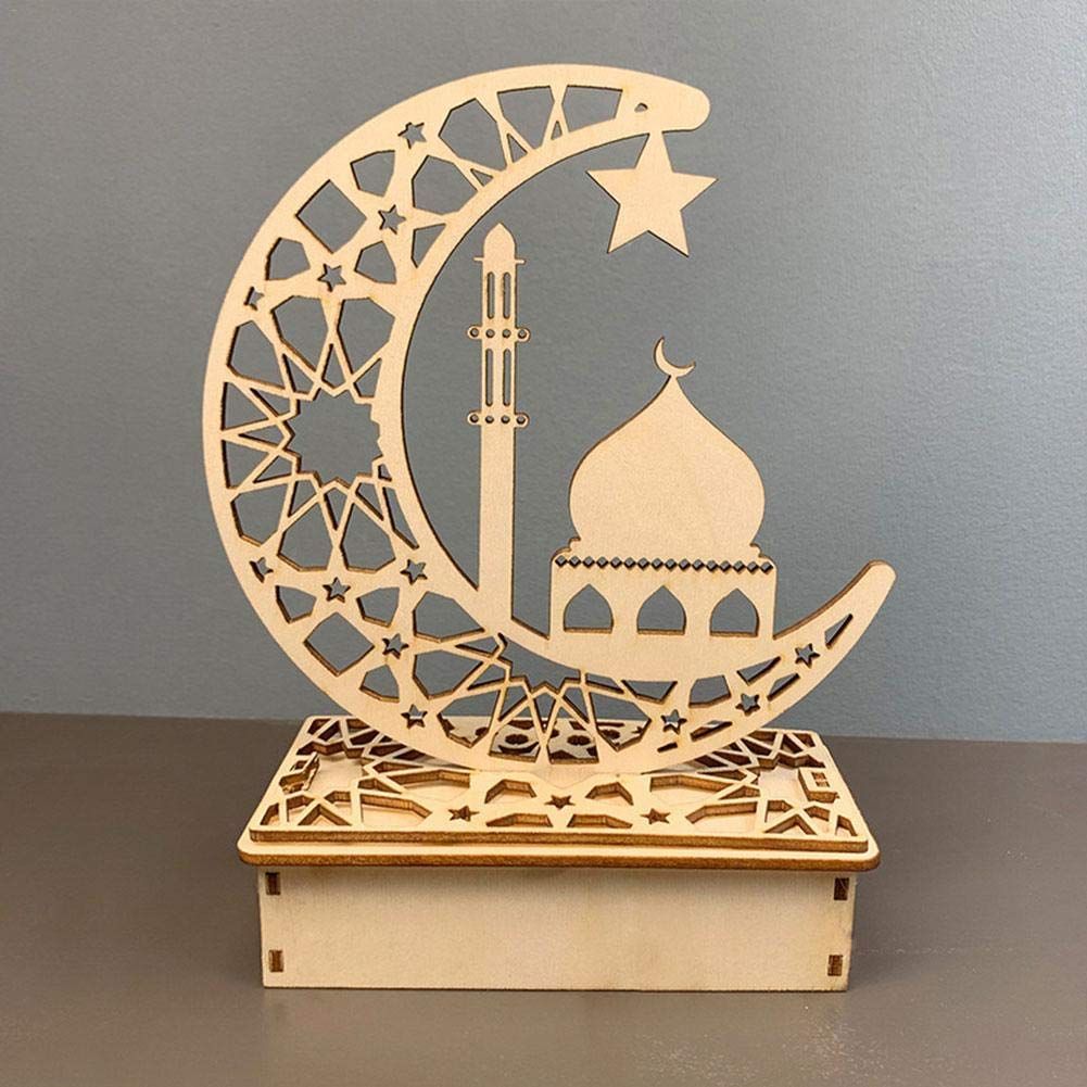 Crafts Night Light 3D Handmade LED Lights Eid Ornaments Gift for Muslims,  Family Friend Home Bedroom Decor