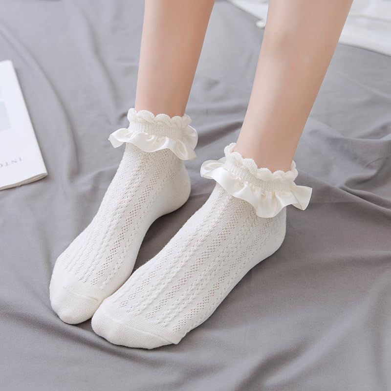 1Pairs Lace Cotton Socks Girls Lace Socks Girls Ruffle Socks Ruffle Socks for Toddler Girls Short Socks