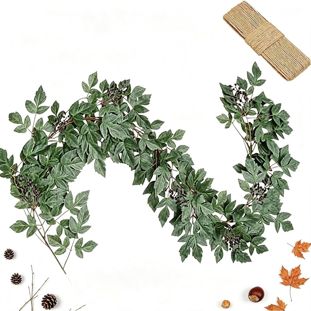 6ft Fall Garland Artificial Autumn Leaf Garland - Indoor Outdoor Decor