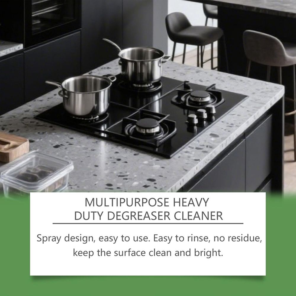 Multipurpose Heavy Duty Degreaser Spray, Kitchen Grease Cleaner Foam, All Purpose Oil Remover for Oven, Stove, Range Hood, Grill, BBQ, Appliance & Household Surfaces