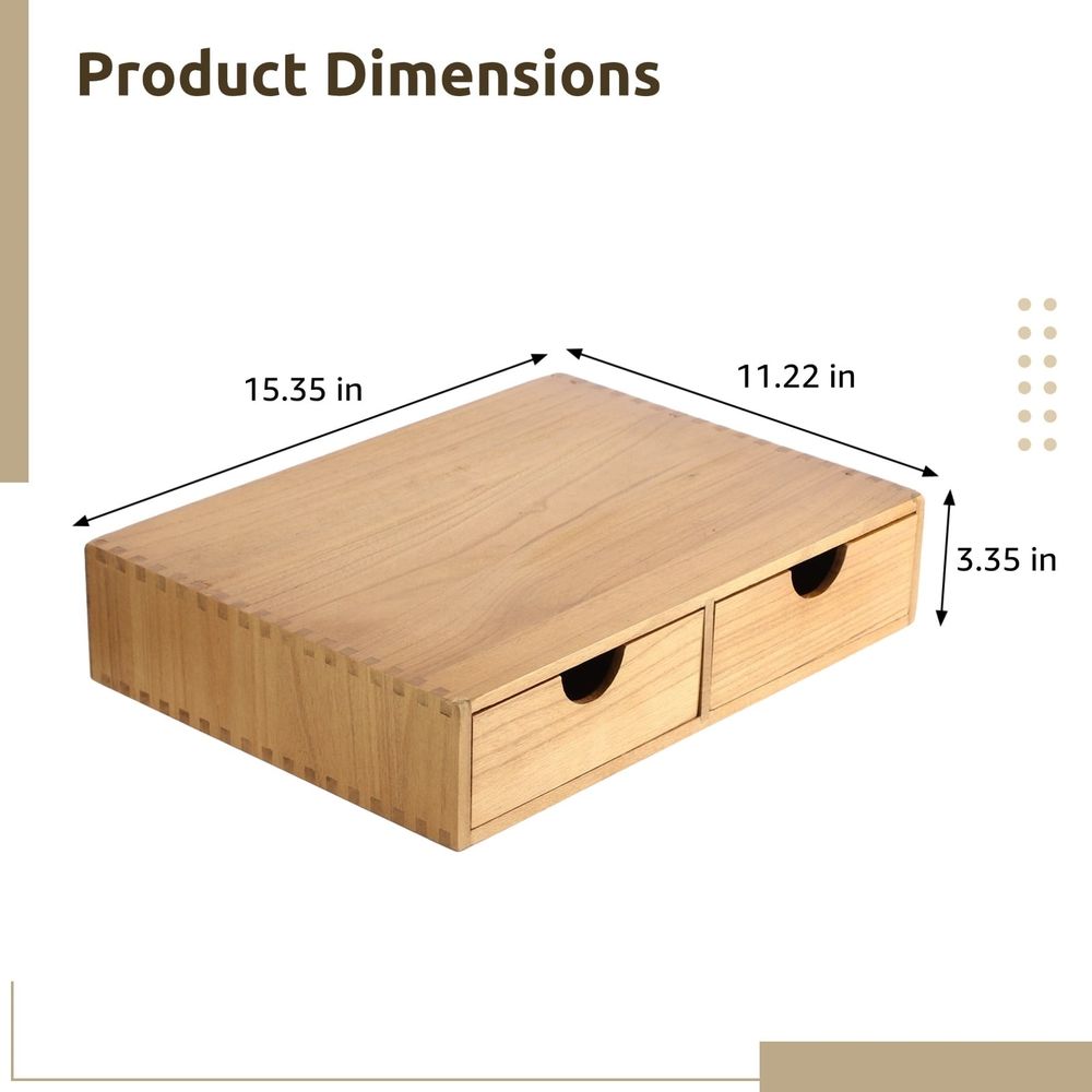 Wooden Coffee Pod Storage Box with 2 Drawers, Wood Coffee Pods and Tea Organizer Holder, Pod Drawer Coffee Maker Machine Stand for Countertop, Home Office Coffee Bar