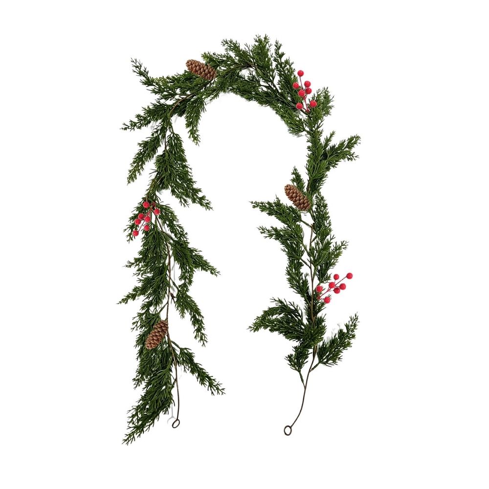 5.9FT Artificial Green Plants Pines And Imitation Rattan Christmas Home Dining Table Green PLANTS Decoration Window Ornaments, Artificial Green Plants Pine Branches and, Artificial Christmas Branches