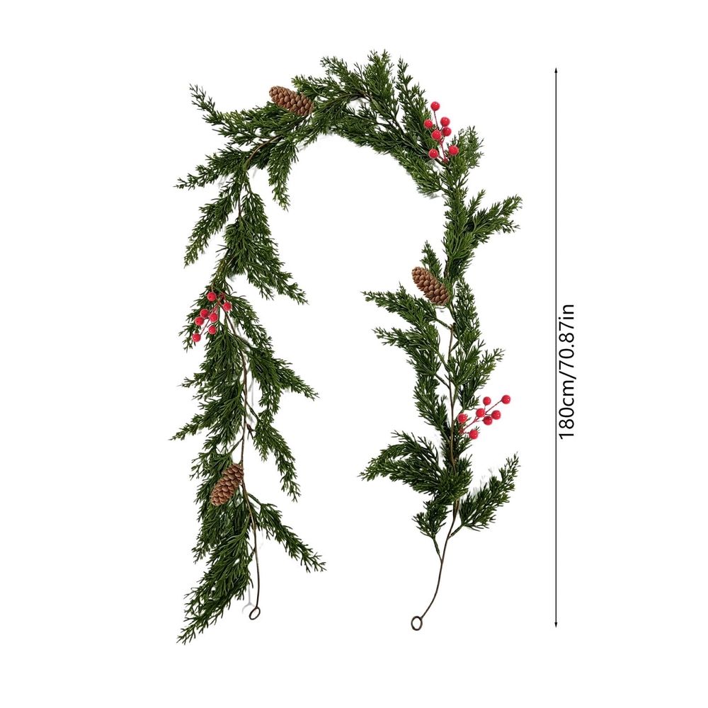 5.9FT Artificial Green Plants Pines And Imitation Rattan Christmas Home Dining Table Green PLANTS Decoration Window Ornaments, Artificial Green Plants Pine Branches and, Artificial Christmas Branches