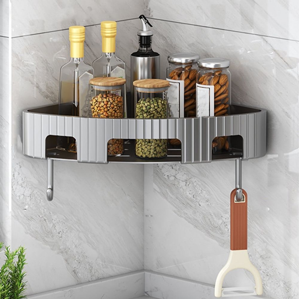 Corner Shower Caddy Suction Cup, Corner Shower Shelf, Removable Bathroom Storage Rack, Wall Mounted Organizer Shelves Storage Rack With Hooks For Bathroom