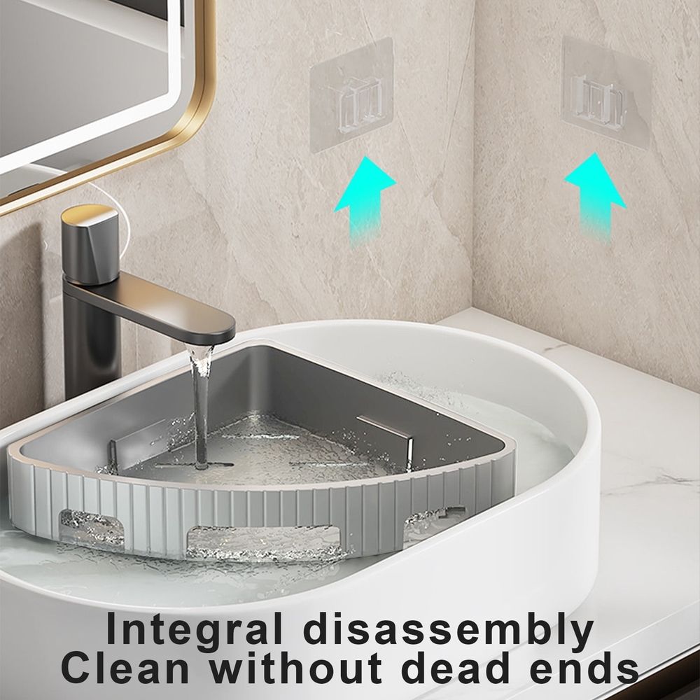 Corner Shower Caddy Suction Cup, Corner Shower Shelf, Removable Bathroom Storage Rack, Wall Mounted Organizer Shelves Storage Rack With Hooks For Bathroom