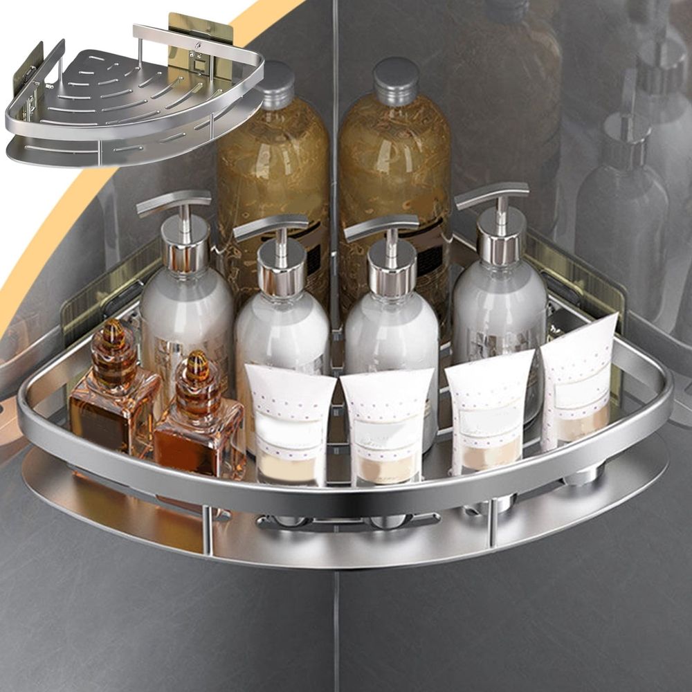 Corner Shower Caddy, Adhesive Shower Corner Organizer Shelves, Multifunctional Bathroom Shower Storage Rack For Bathroom Kitchen