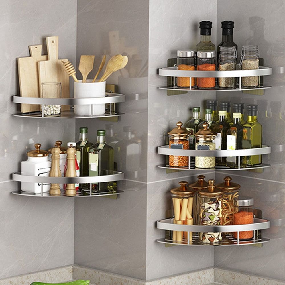 Corner Shower Caddy, Adhesive Shower Corner Organizer Shelves, Multifunctional Bathroom Shower Storage Rack For Bathroom Kitchen