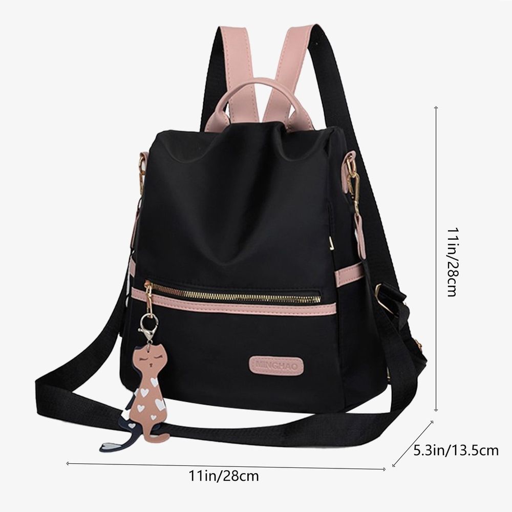Women Backpack Purse, Small Waterproof Nylon Bag, Lightweight Fashion Casual Travel Shoulder Bag Daypack