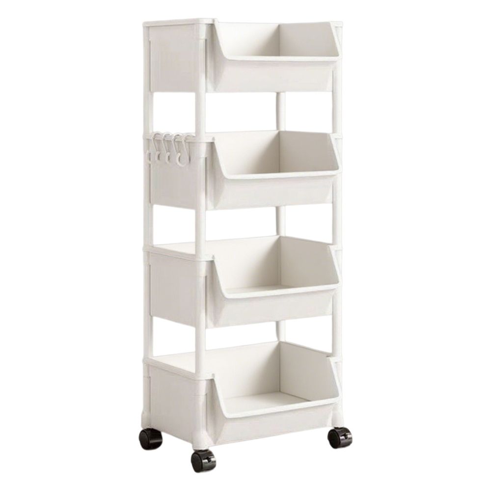 3-Tier Rolling Utility Cart With Wheels, Movable Storage Organizer, Multi-Functional Storage Trolley For Bathroom, Laundry, Living Room, Kitchen