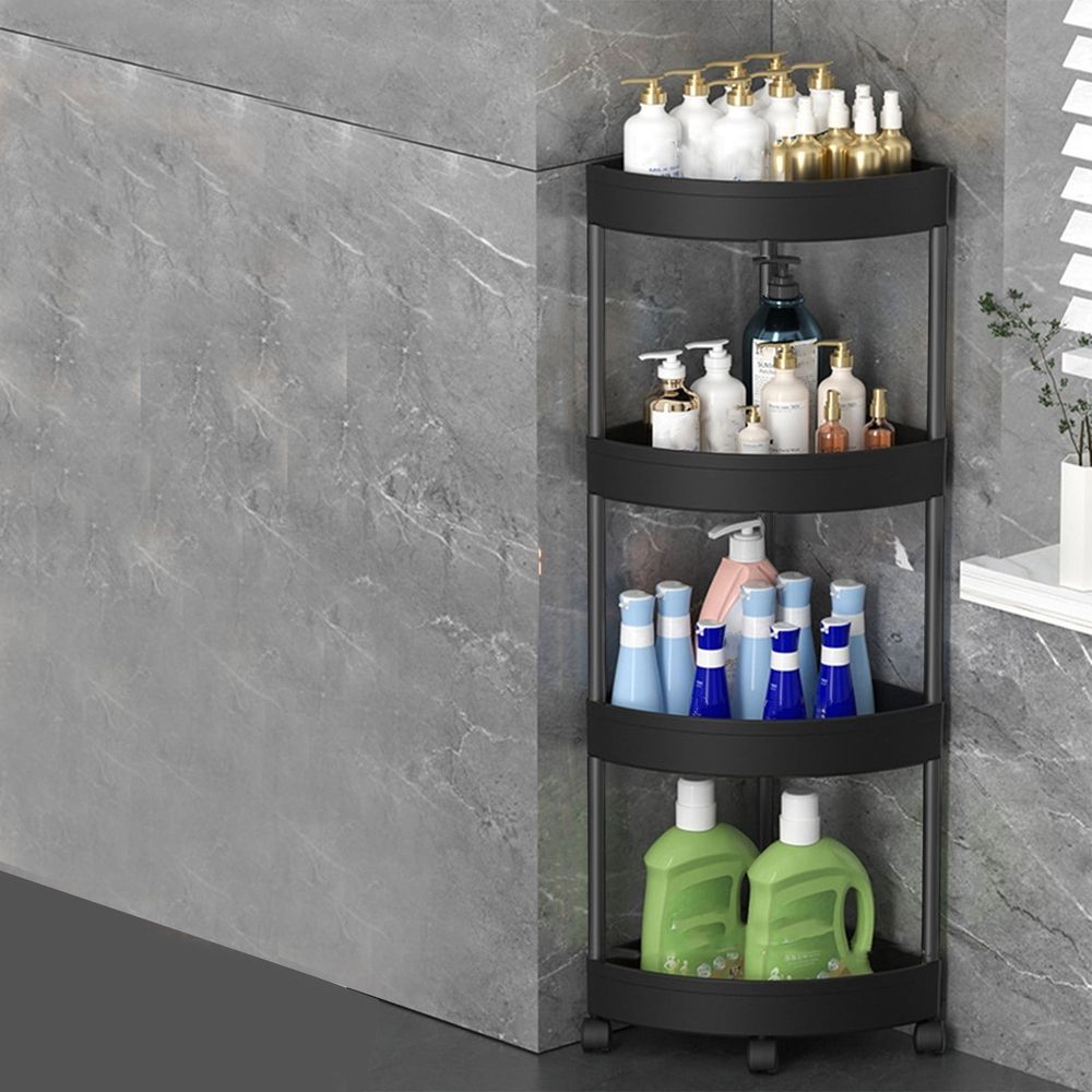 Corner Shower Caddy Standing, Rustproof Plastic Shower Caddy, Floor Corner Shelf, Corner Stand Shower Shelf Storage Rack For Bathroom