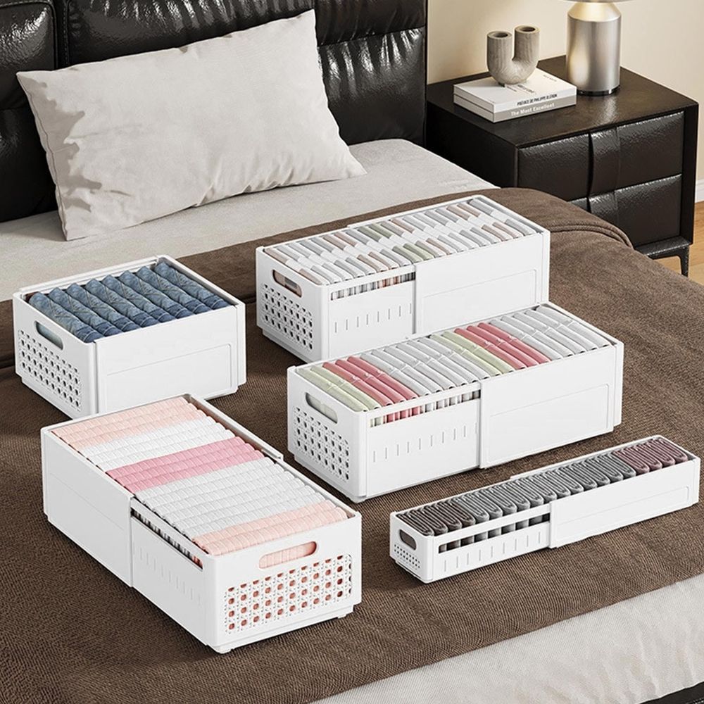 Expandable Storage Boxes, Multi-Purpose Folding Organizer, Drawer Storage Divider For Bedroom, Kitchen And Snack Storage