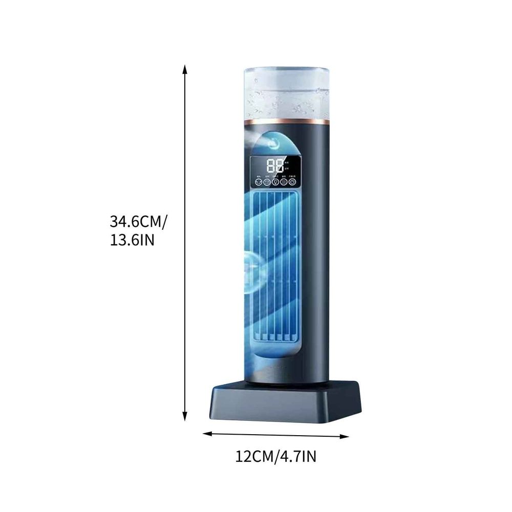 Desktop Spray Tower Fan, USB Cooling Fan with Remote, Portable Air Conditioner Fan for Home Office Desk, Black