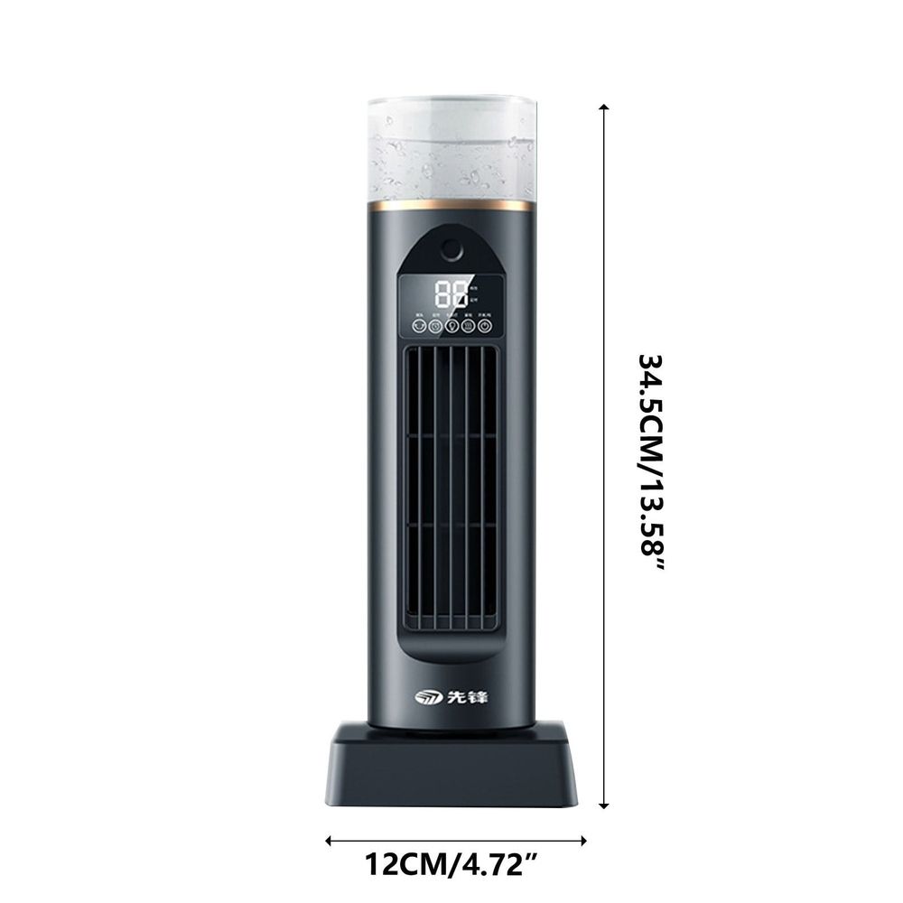 Desktop Spray Tower Fan, USB Cooling Fan with Remote, Portable Air Conditioner Fan for Home Office Desk, Black