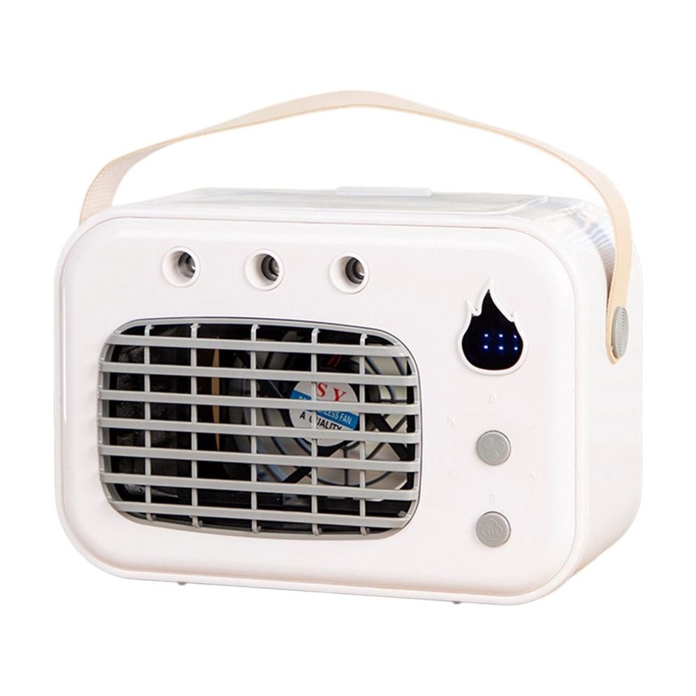 Quiet Portable Water-Cooled Fan 8.66x3.74x6.3In, 3‑Speed Wind, Desktop Air Cooler for Home Dorm Desk Bedroom(White)