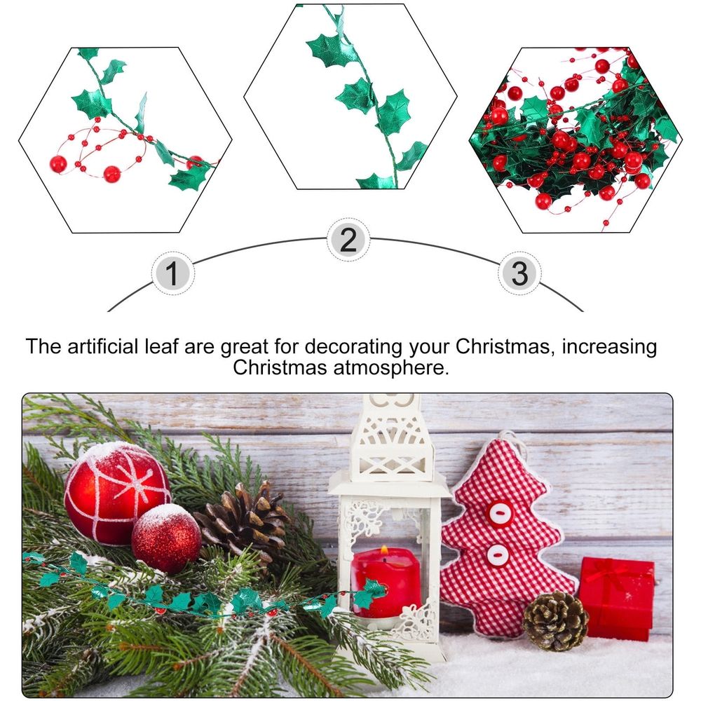 Christmas Tinsel Garland for Holiday Decoration, Craft Green Iron Wire, 1 Roll 197 x 1.4 x 0.3 Inches