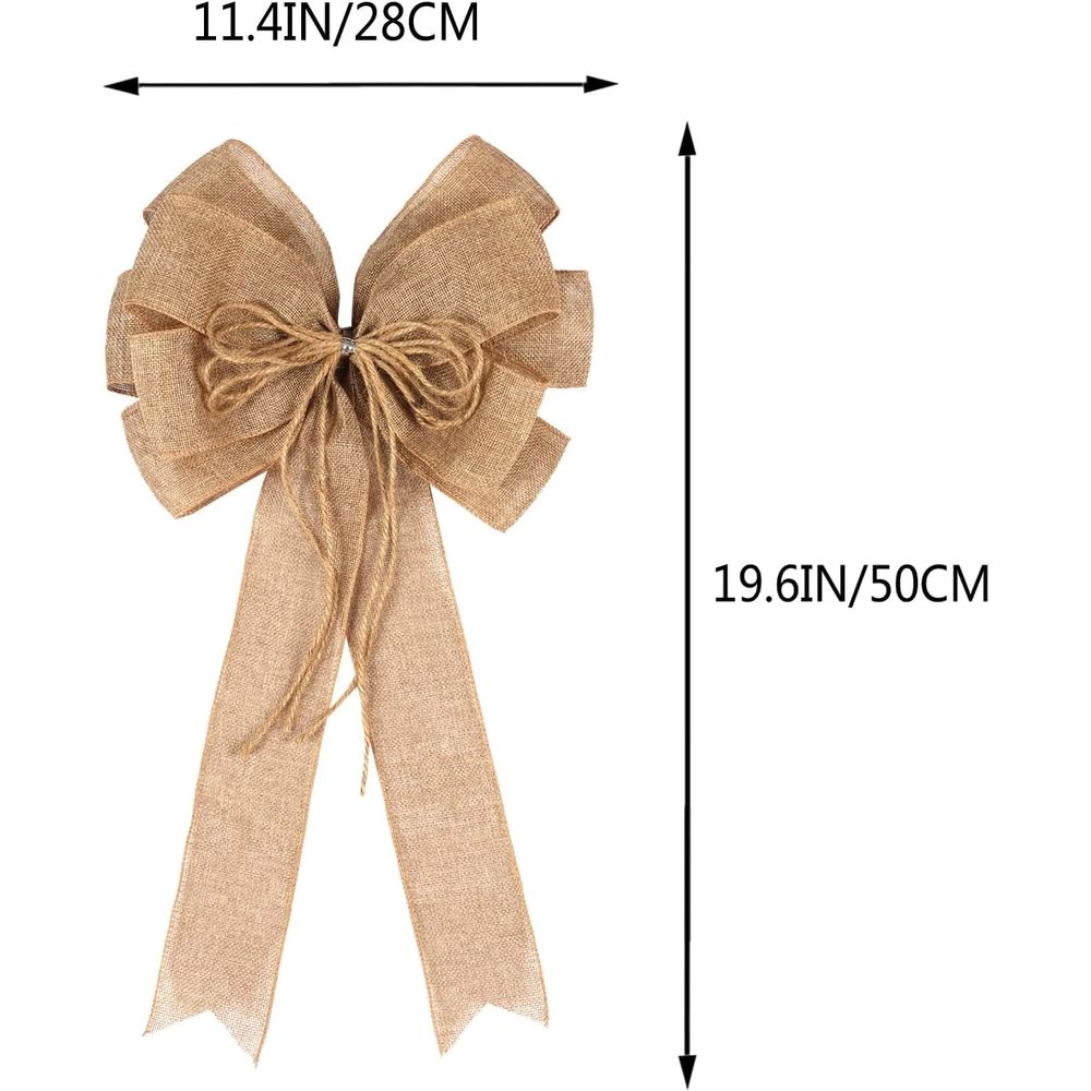 2PCS Large Christmas Wreath Bows Decor,Xmas Tree Topper Bow Decorations for Christmas Holiday Home Front Door Outdoor